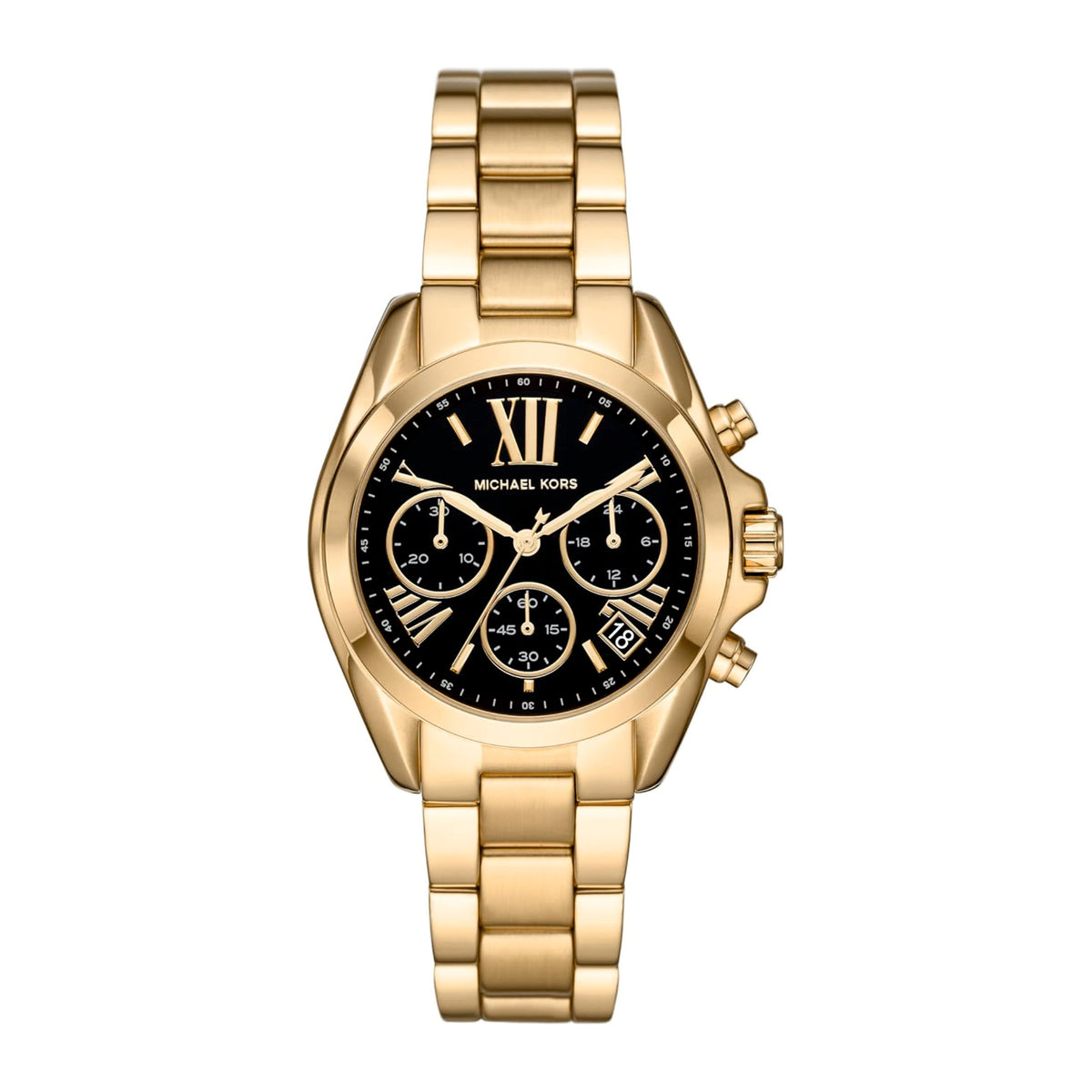 Michael Kors Bradshaw Chronograph Gold Stainless Steel Watch, Black Dial, Michael Kors Mk5739 Women main image 4