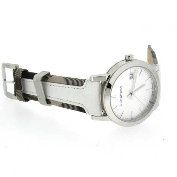 Burberry BU9019 White Leather Strap Women's Watch