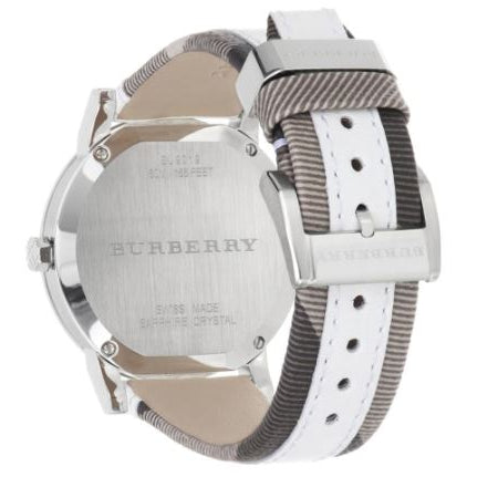 Burberry BU9019 White Leather Strap Women's Watch