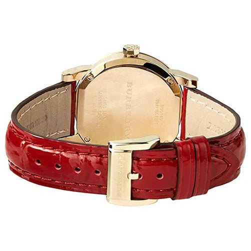 Burberry BU9140 Gold Plated Red Patent Leather Women's Watch