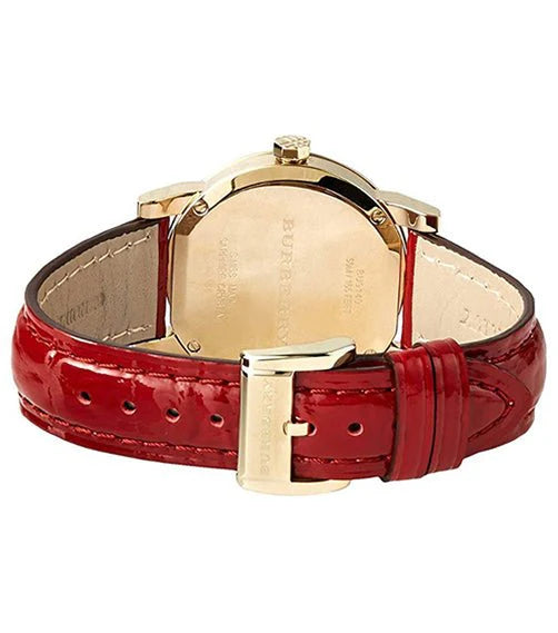 Burberry BU9140 Gold Plated Red Patent Leather Women's Watch