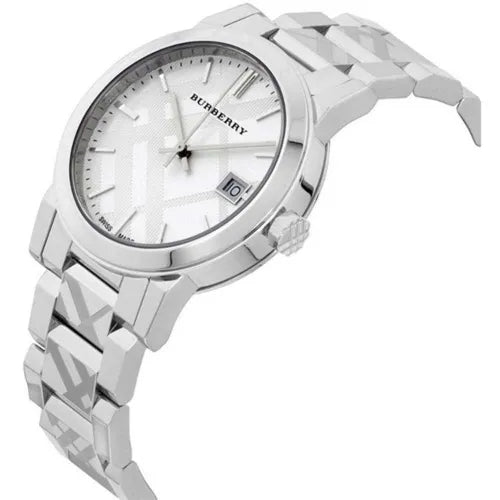 Burberry BU9144 Silver Check Stamped Dial Women's Watch