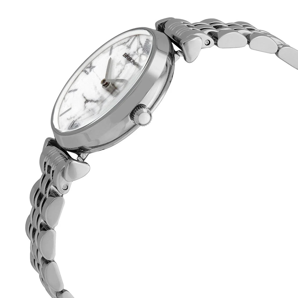 Emporio Armani AR11170 White Marble Dial Women's Watch