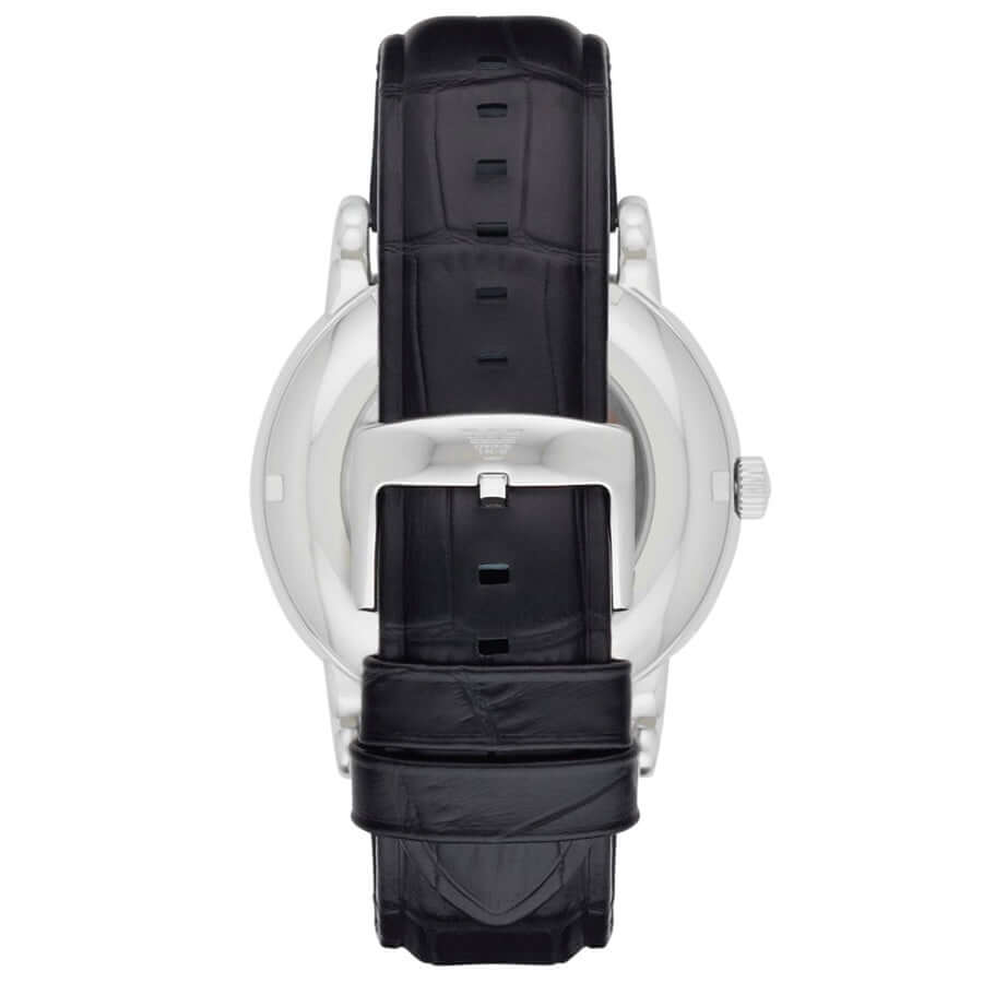 Emporio Armani AR1981 Skeleton Dial Leather Men's Watch
