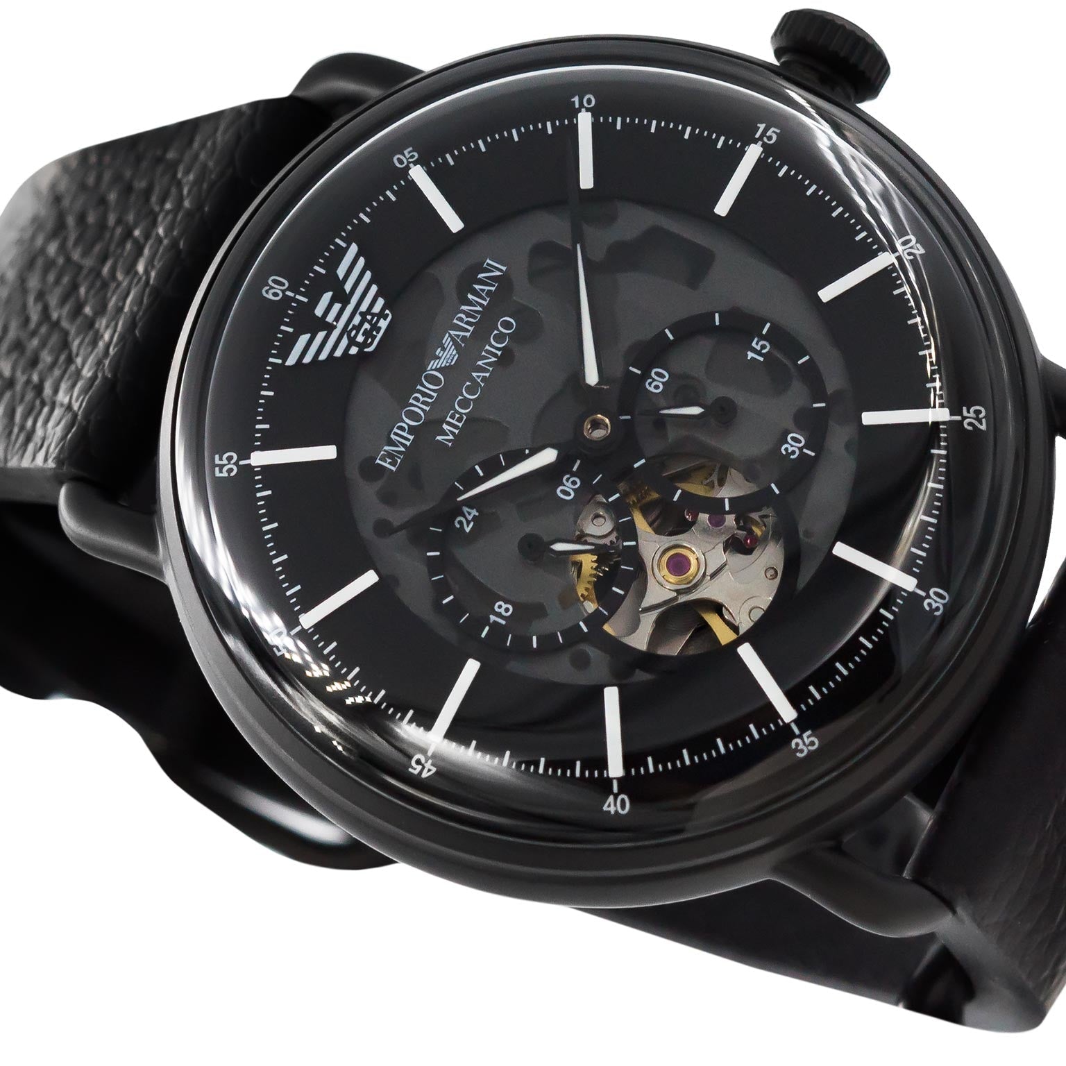 Emporio Armani AR60028 Multifunction Black Leather Men's Watch