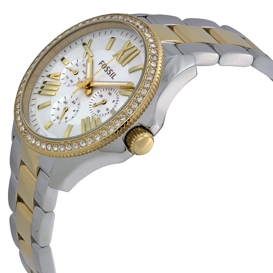 Fossil AM4543 Cecile Silver Dial Two-tone Women's Watch