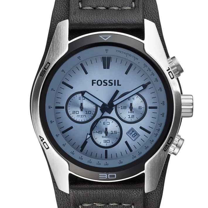 Fossil CH2564 Coachman Stainless Steel and Leather Casual Cuff Quartz Men's Watch