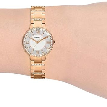 Fossil ES3284 Virginia Stainless Steel Crystal-Accented Dress Quartz Women's Watch