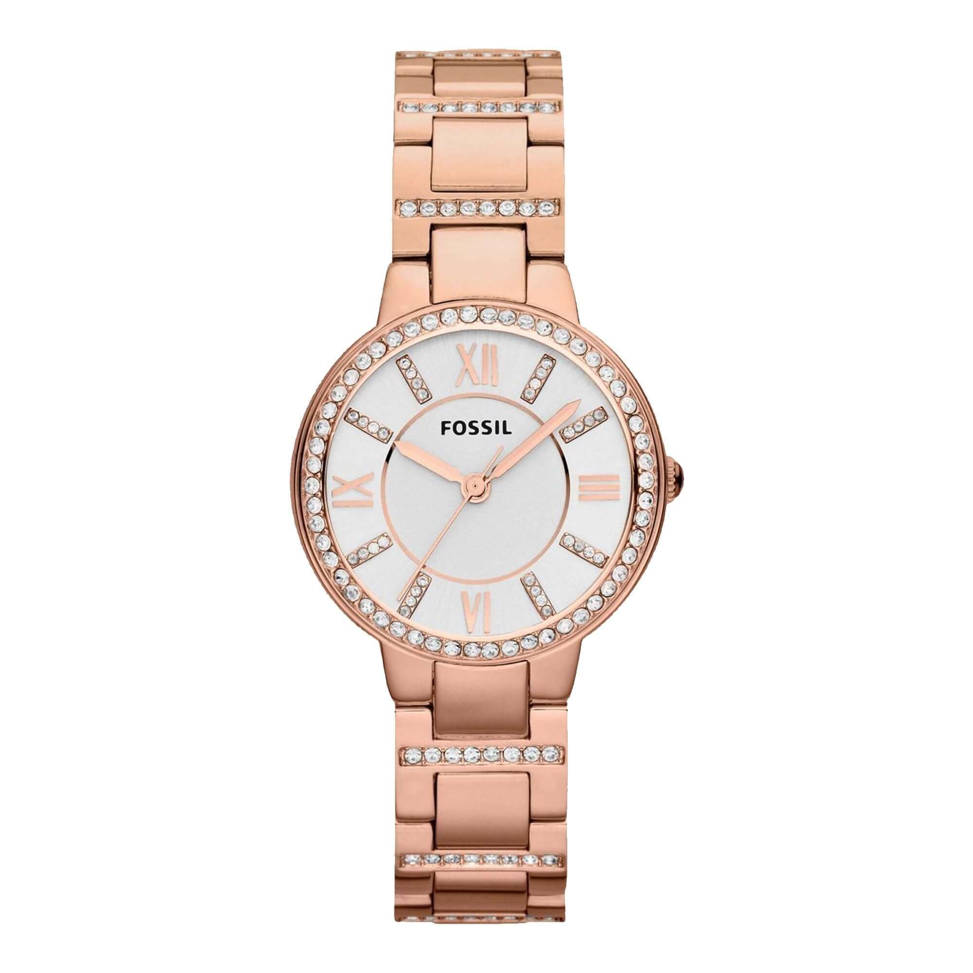 Fossil ES3284 Virginia Stainless Steel Crystal-Accented Dress Quartz Women's Watch