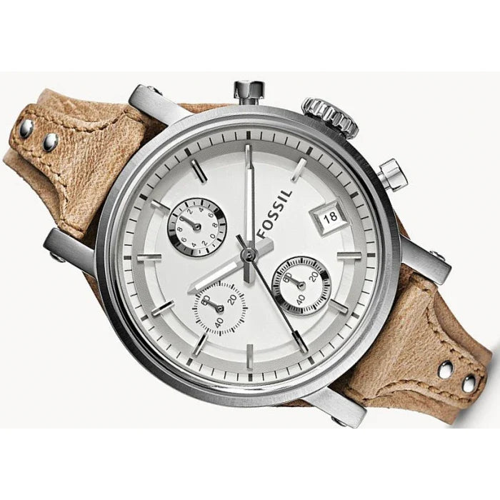 Fossil ES3625 Boyfriend Chronograph White Dial Women's Watch