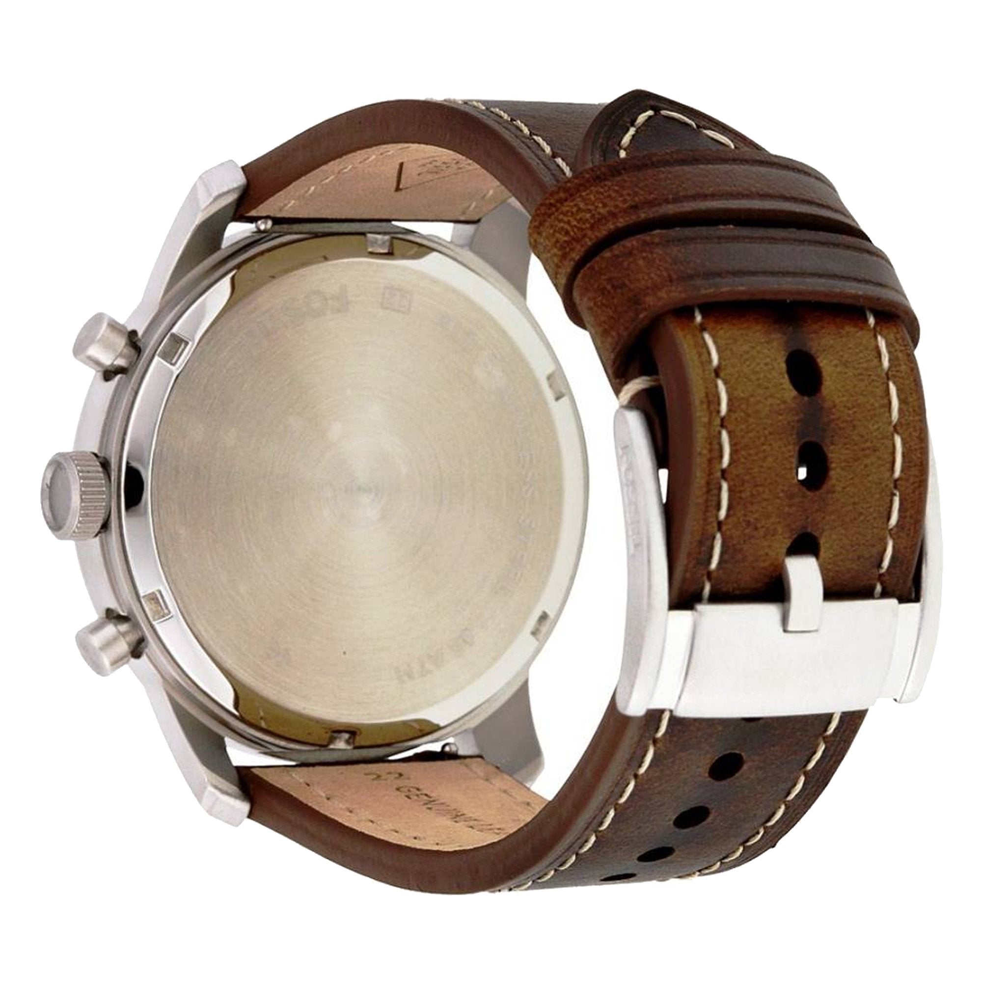 Fossil FS5146 Pilot 54 Chronograph Cream Dial Leather Men's Watch