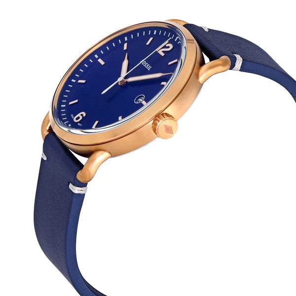 Fossil FS5274 Commuter Blue Dial Navy Blue Leather Men's Watch