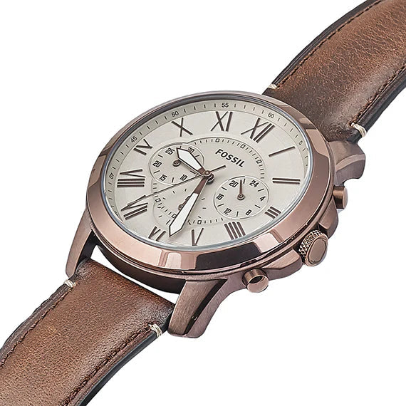 Fossil FS5344 Grant Brown Leather Men's Watch