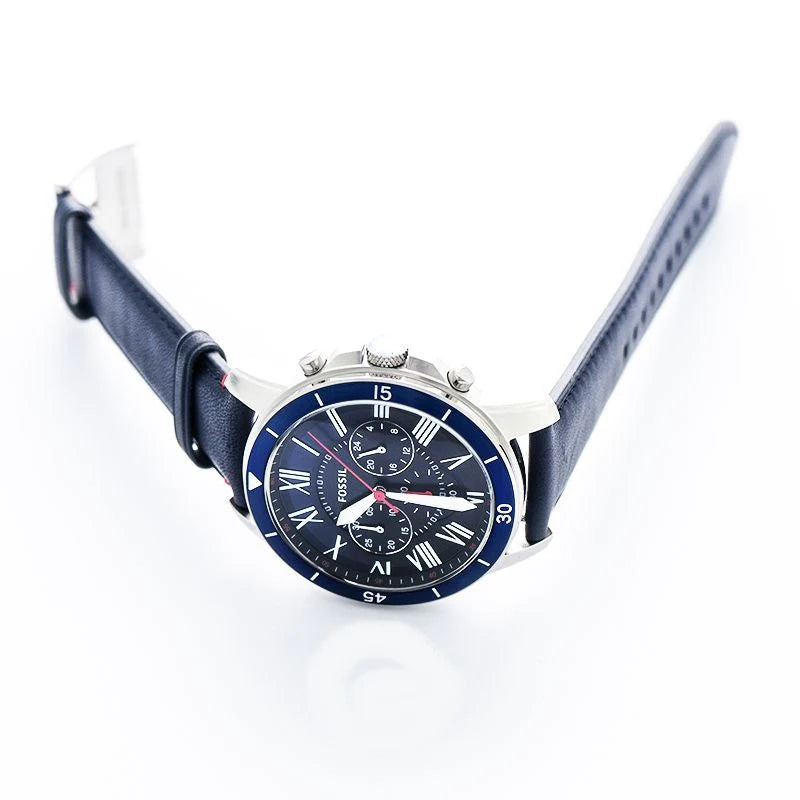 Fossil FS5373 Chronograp Blue Leather Strap Men's Watch