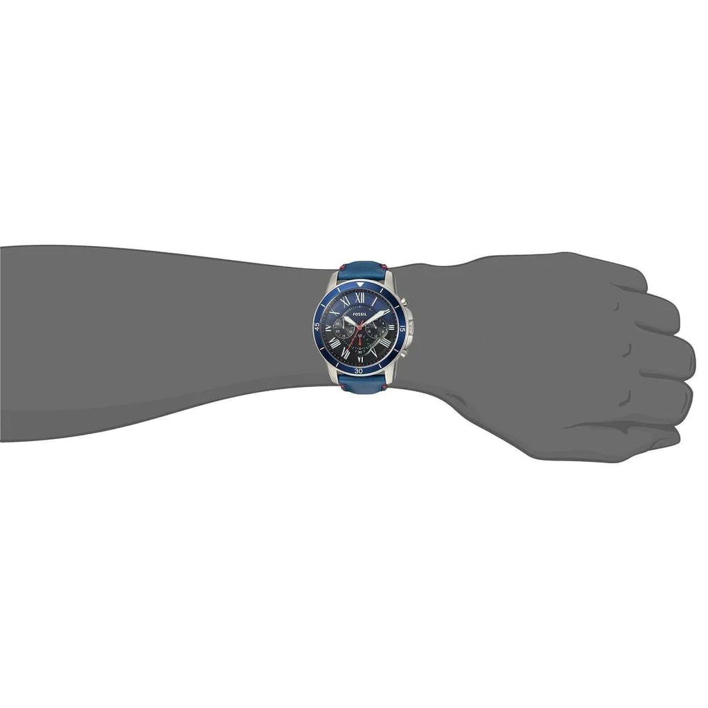Fossil FS5373 Chronograp Blue Leather Strap Men's Watch