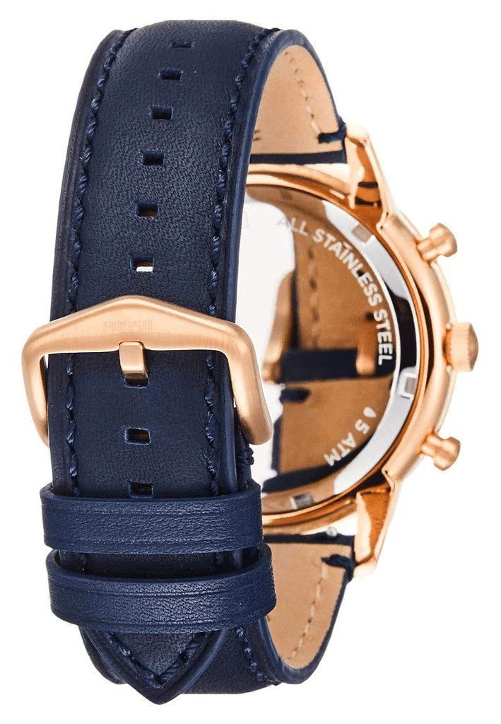 Fossil FS5436 Townsman Navy Leather Men's Watch