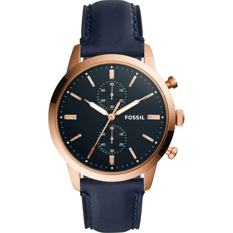 Fossil FS5436 Townsman Navy Leather Men's Watch