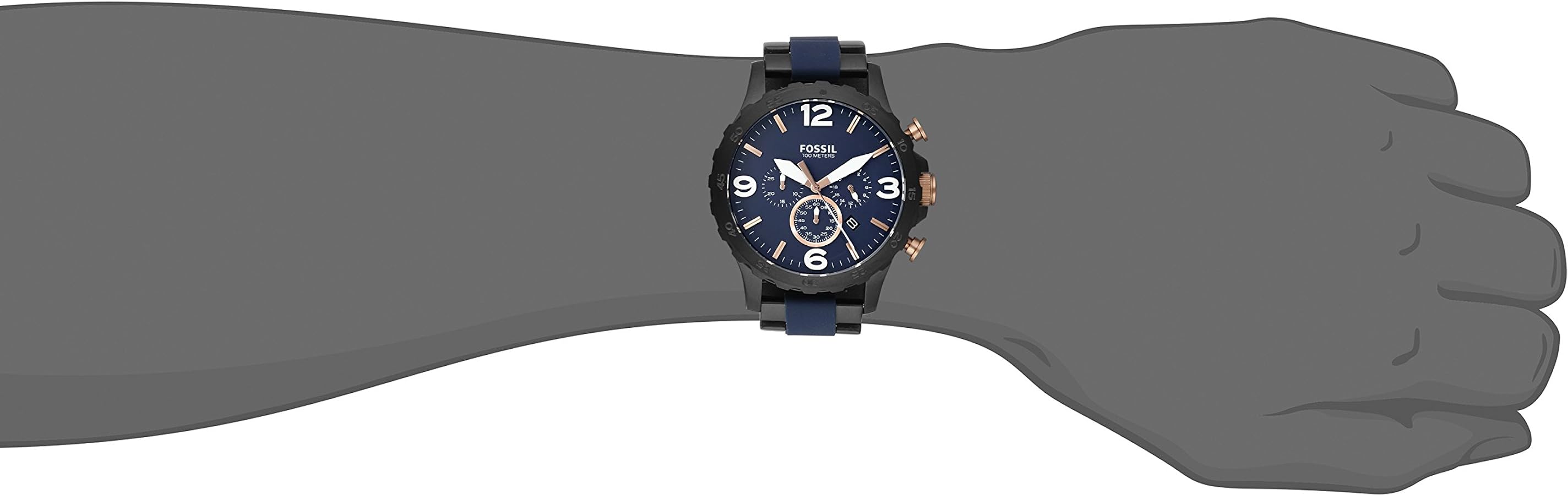 Fossil JR1494 Nate Chronograph Blue Dial Men's Watch