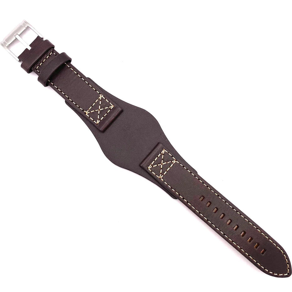 Fossil JR1505 Nate Chronograph Dial Brown Leather Strap Men's Watch