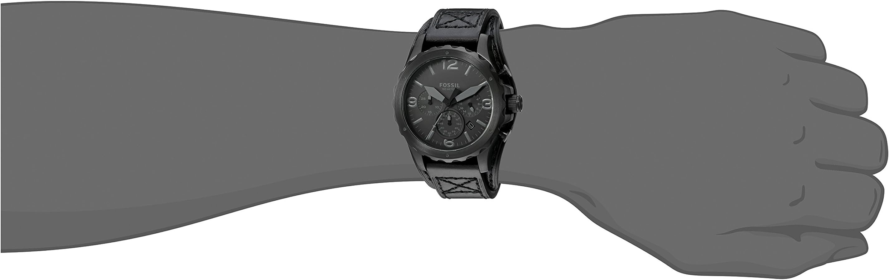 Fossil JR1510 Nate Chronograph Black Dial Men's Watch