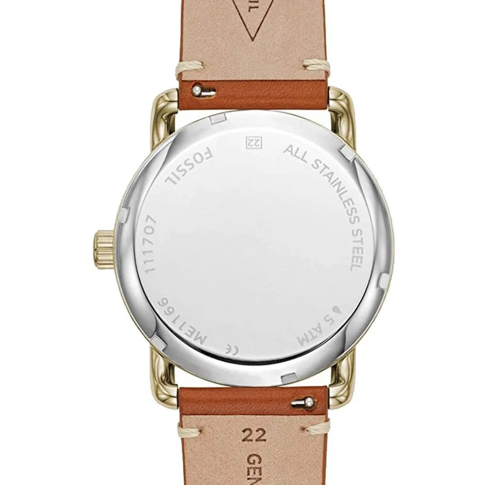 Fossil ME1166 The Commuter Twist Brown Leather Band Men's Watch