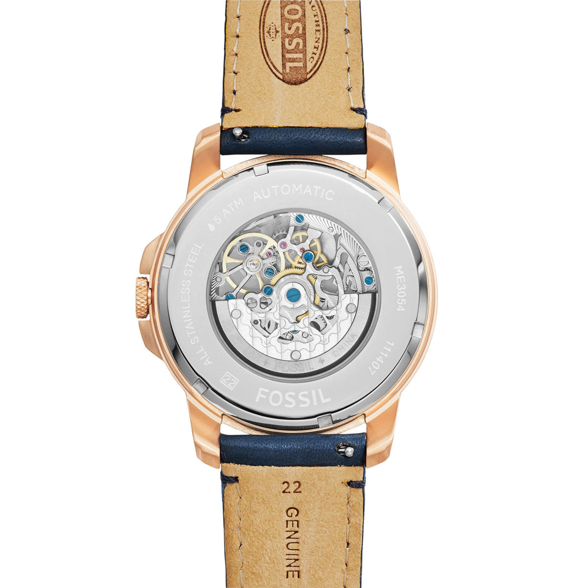 Fossil ME3054 Grant Automatic Blue Skeletal Men's Watch