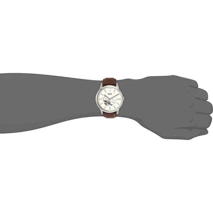 Fossil ME3064 Townsman Mechanical Cream Dial Leather Strap Men's Watch