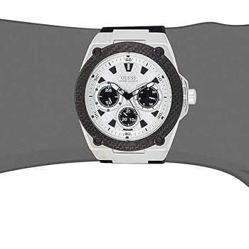 Guess W1049G3 Legacy Quartz White Dial Black Rubber Men's Watch