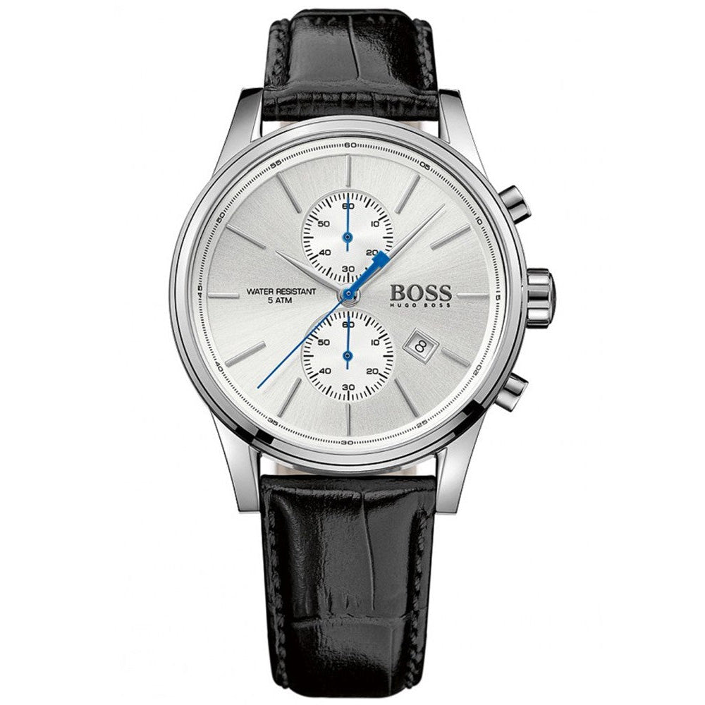 HugoBoss HB1513282 Jet Black Dial Leather Strap Men's Watch