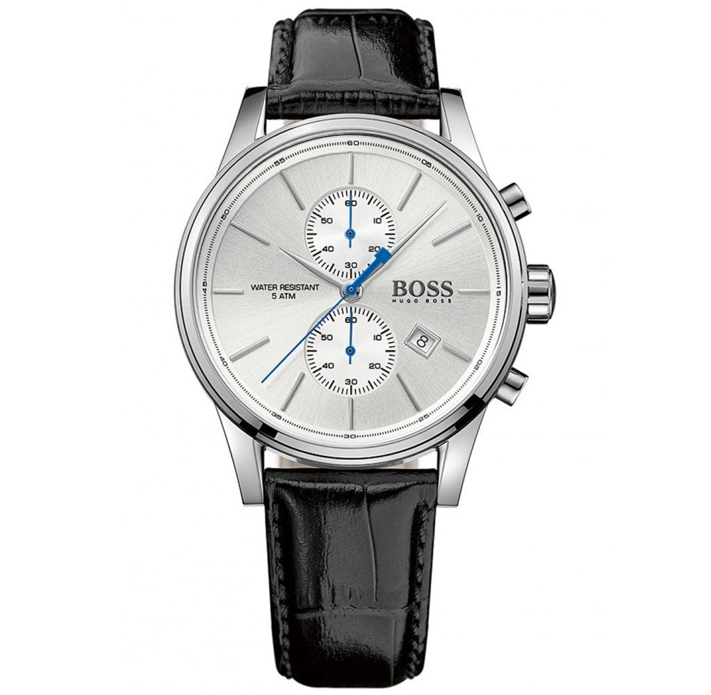 HugoBoss HB1513282 Jet Black Dial Leather Strap Men's Watch
