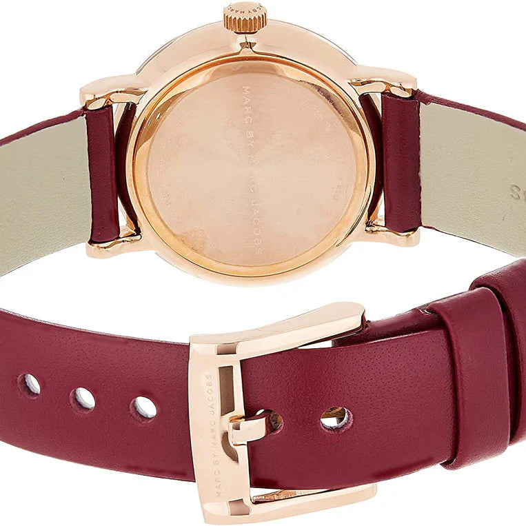 Marc by Marc Jacobs MBM1271 Red Dial Leather Band Women's Watch