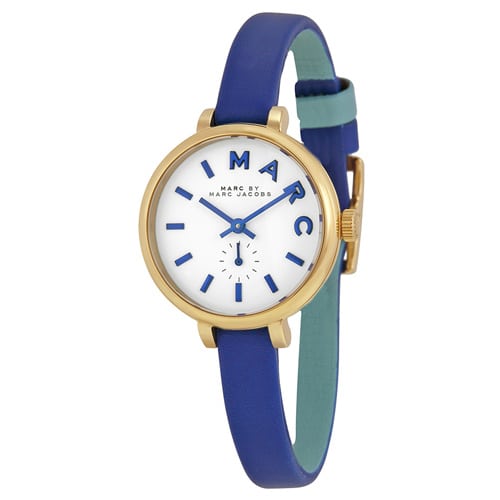 Marc By Marc Jacobs MBM1354 Sally White Dial Blue Leather Women's Watch
