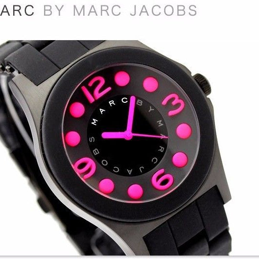Marc Jacobs MBM2529 Pelly Black Bracelet With Red Mark Women's Watch