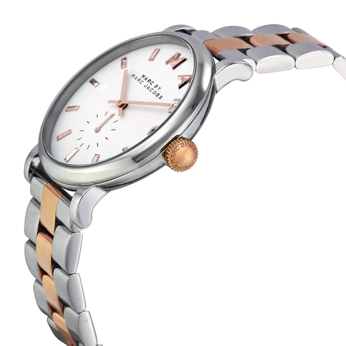 Marc Jacobs MBM3312 White Dial Two Tone Stainless Steel Women's Watch