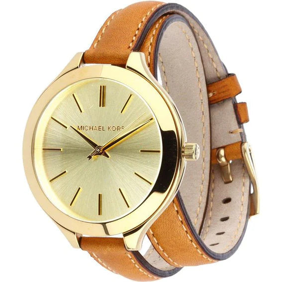 Michael Kors MK2256 Slim Runway Leather Strap Women's Watch