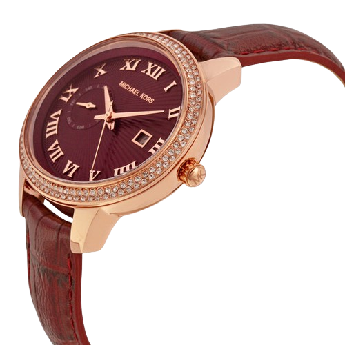 Michael Kors MK2430 Whitley Burgundy Dial Burgandy Leather Women's Watch