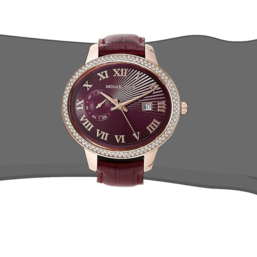 Michael Kors MK2430 Whitley Burgundy Dial Burgandy Leather Women's Watch