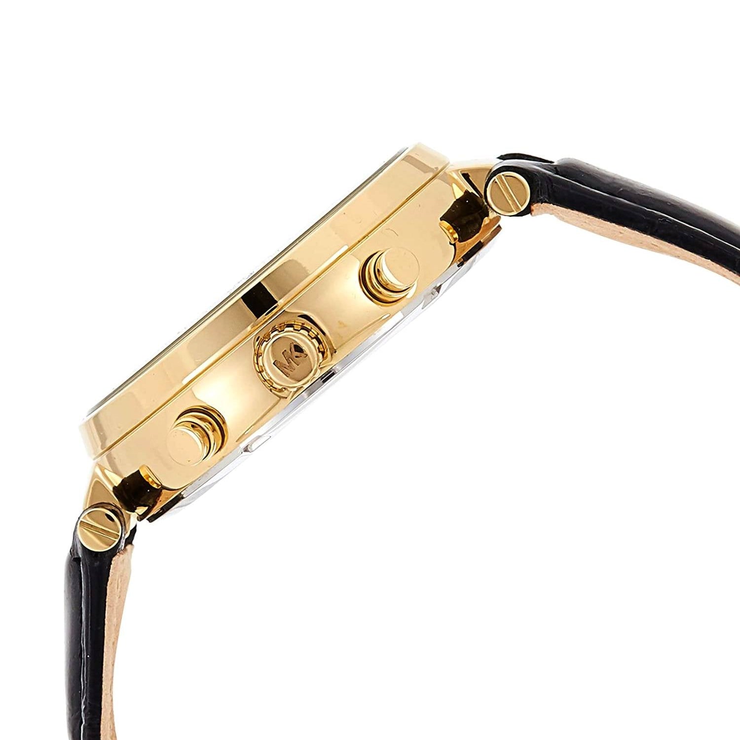Michael Kors MK2433 Sawyer Beige Dial Black Leather Women's Watch