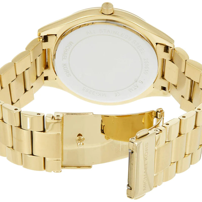 Michael Kors MK3265 Slim Runway Gold Blue Dial Women's Watch
