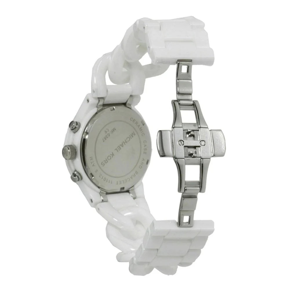 Michael Kors MK5387 Ceramic White Dial White Steel Strap Women's Watch