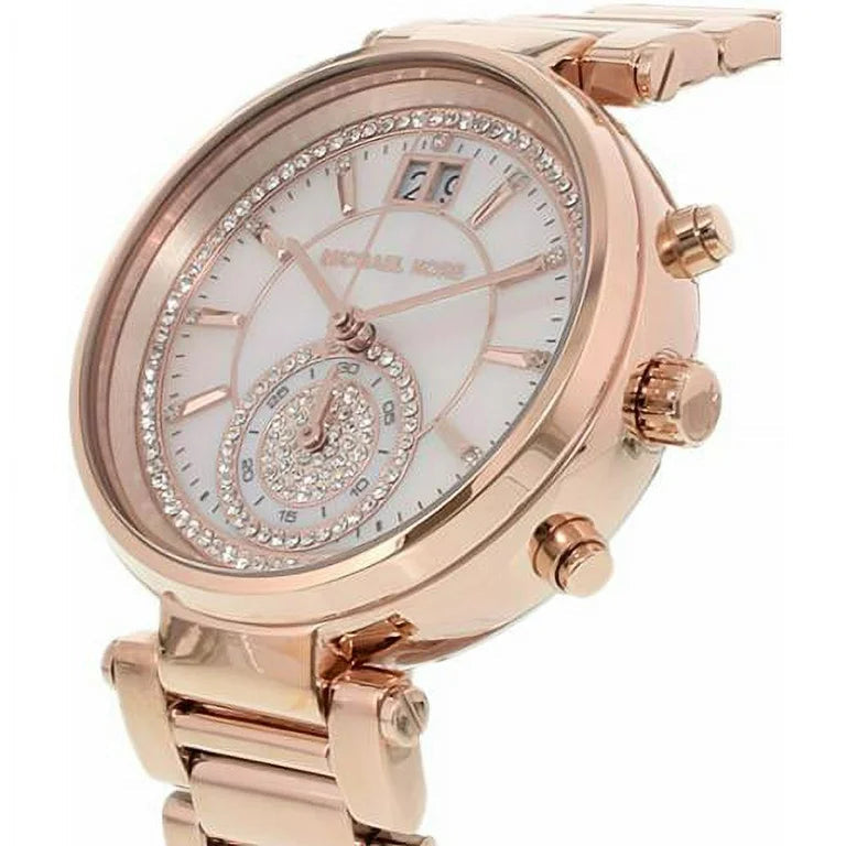 Michael Kors MK6282 Sawyer Rose Gold Chronograph Crystalized Women's Watch