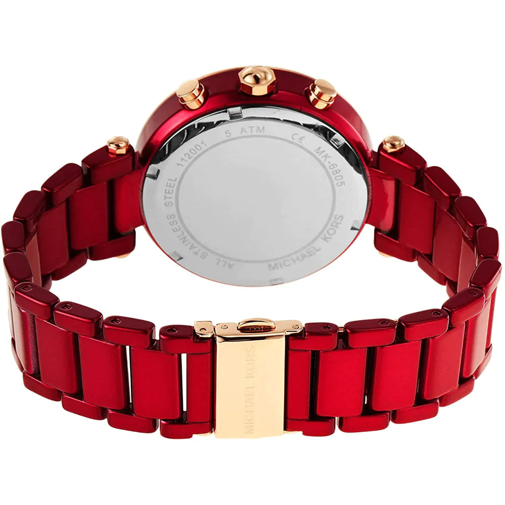 Michael Kors MK6805 Parker Red Coated steel Women's Watch