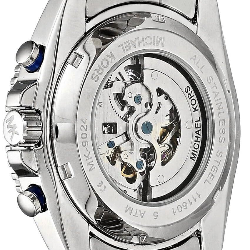 Michael Kors MK9024 JetMaster Blue Skeleton Dial Stainless Steel Men's Watch