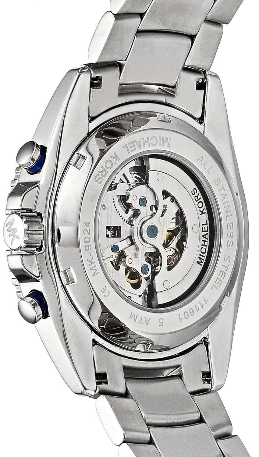 Michael Kors MK9024 JetMaster Blue Skeleton Dial Stainless Steel Men's Watch