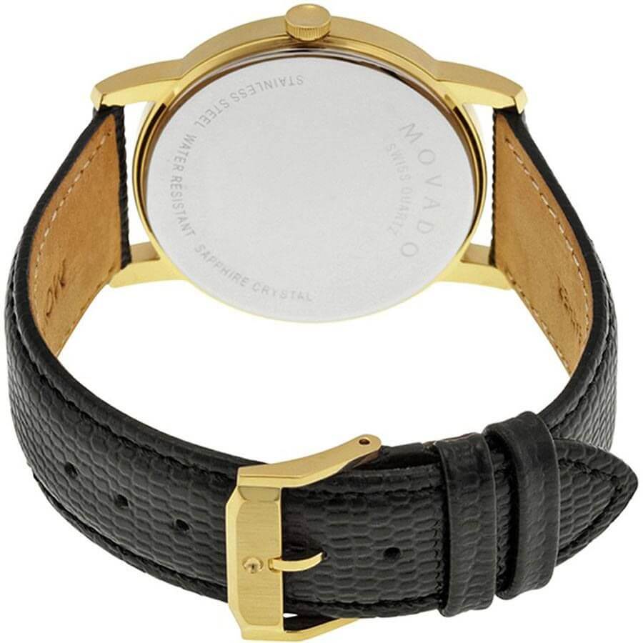 Movado 2100005 Museum Black Dial Black Leather Men's Watch