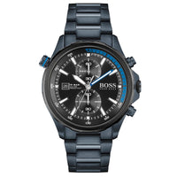 Hugo Boss 1513824 Globetrotter Black Dial Black Steel Strap Men's Watch