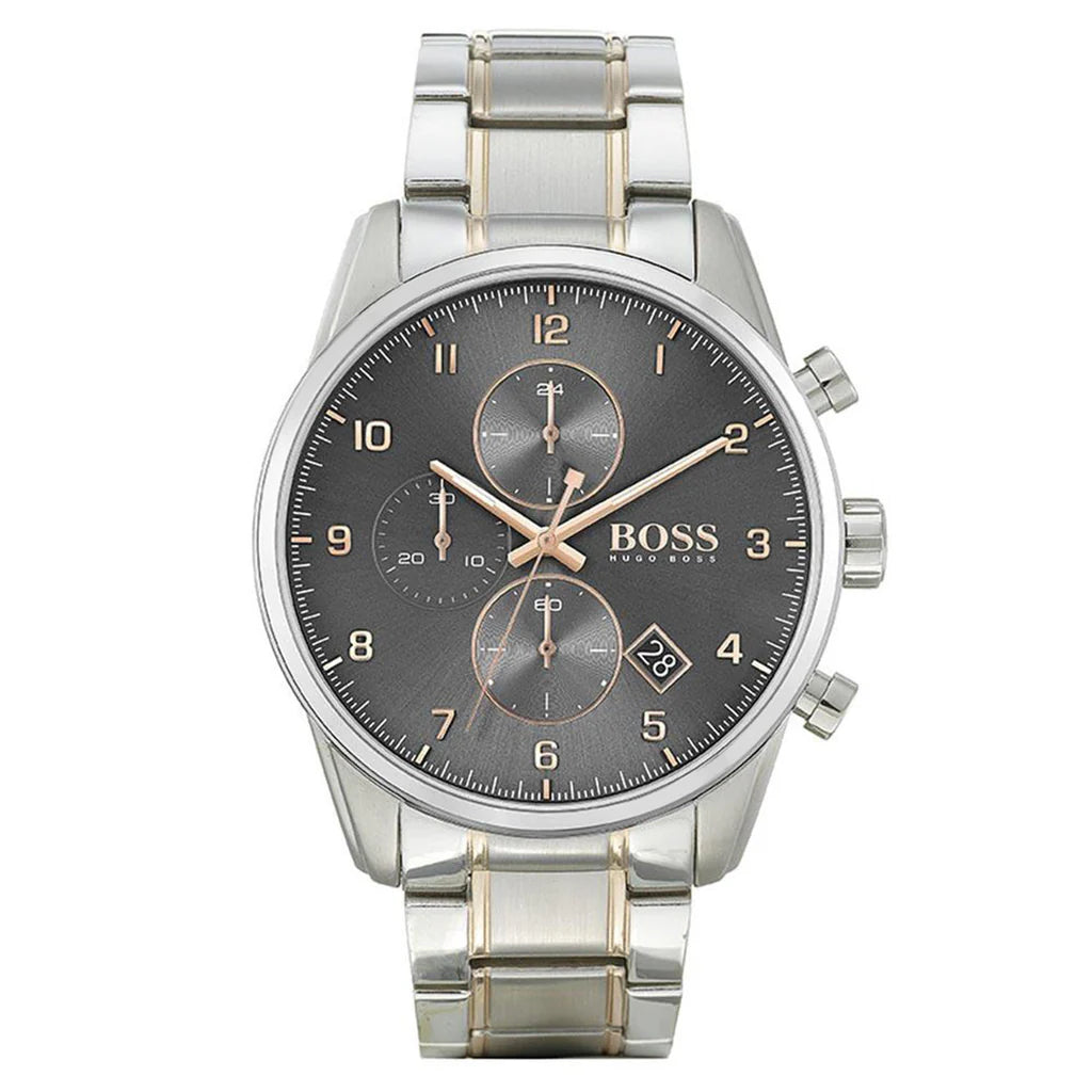 Hugo Boss 1513789 Skymaster Grey Dial Two Tone Steel Strap Men's Watch