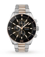 Hugo Boss 1513705 Ocean Edition Black Dial Two Tone Steel Strap Men's Watch