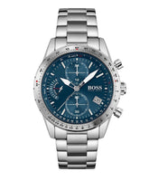 Hugo Boss 1513850 Pilot Blue Dial Silver Steel Strap Men's Watch