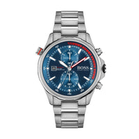 Hugo Boss 1513823 Globetrotter Blue Dial Silver Steel Strap Men's Watch